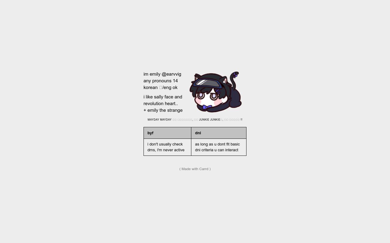Carrd profile picture for @earwig